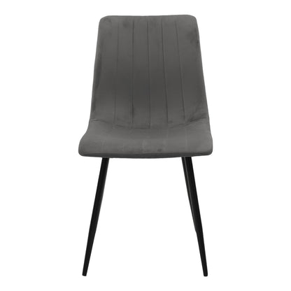 Chair Noor pakoworld dark grey velvet-black metal leg 44x55x86cm