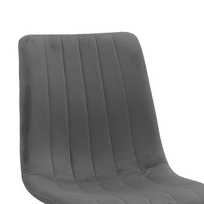 Chair Noor pakoworld dark grey velvet-black metal leg 44x55x86cm