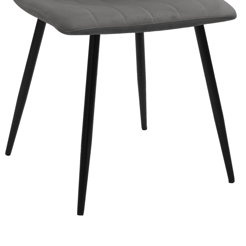 Chair Noor pakoworld dark grey velvet-black metal leg 44x55x86cm