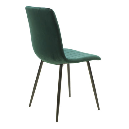 Chair Noor pakoworld dark green velvet-black metal leg 44x55x86cm