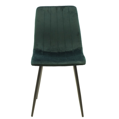 Chair Noor pakoworld dark green velvet-black metal leg 44x55x86cm