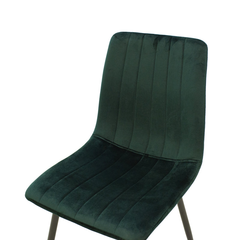 Chair Noor pakoworld dark green velvet-black metal leg 44x55x86cm