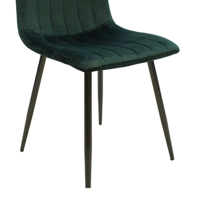 Chair Noor pakoworld dark green velvet-black metal leg 44x55x86cm