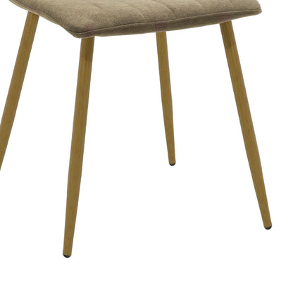 Chair Noor pakoworld brown fabric-natural metal leg  44x55x86cm