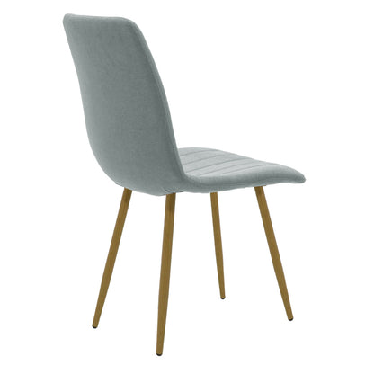 Chair Noor pakoworld gray-blue fabric-leg natural metal 44x55x86cm