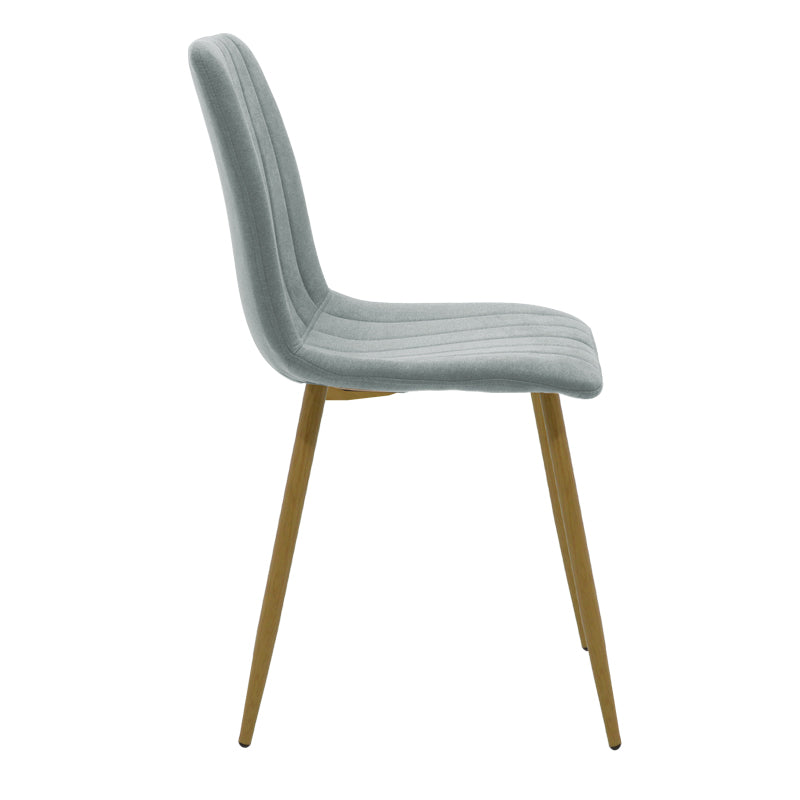 Chair Noor pakoworld gray-blue fabric-leg natural metal 44x55x86cm