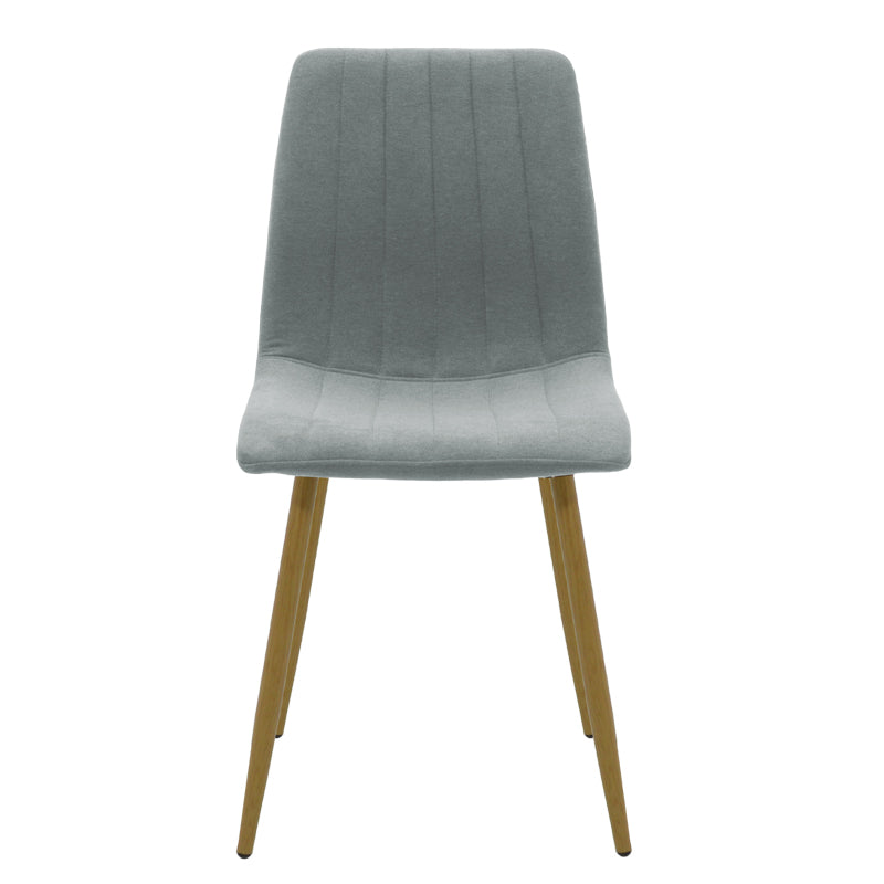 Chair Noor pakoworld gray-blue fabric-leg natural metal 44x55x86cm