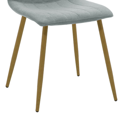 Chair Noor pakoworld gray-blue fabric-leg natural metal 44x55x86cm