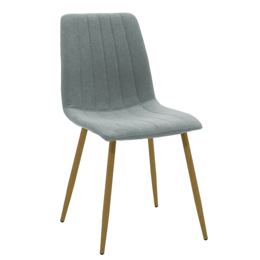 Chair Noor pakoworld gray-blue fabric-leg natural metal 44x55x86cm