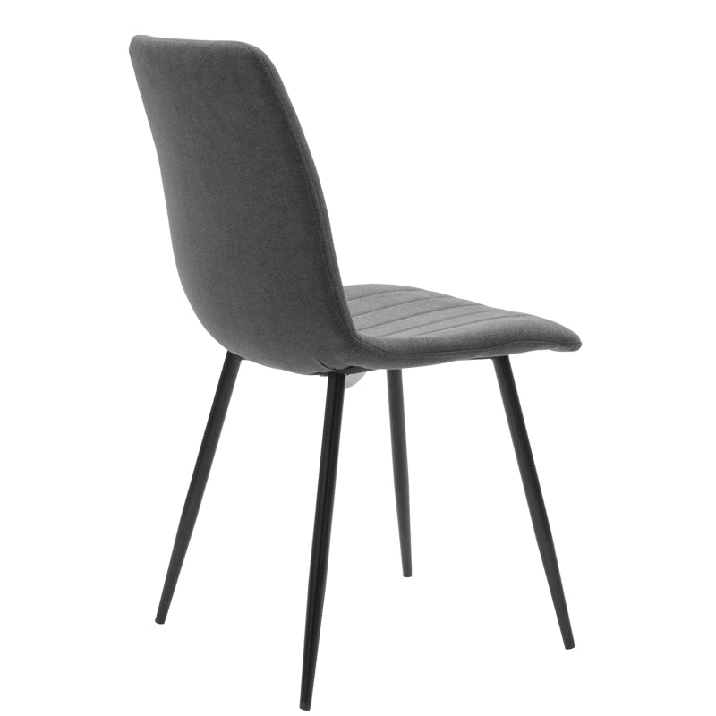 Noor pakoworld chair anthracite fabric - black metal leg 44x55x86cm