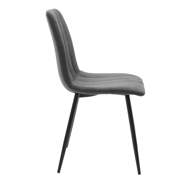 Noor pakoworld chair anthracite fabric - black metal leg 44x55x86cm