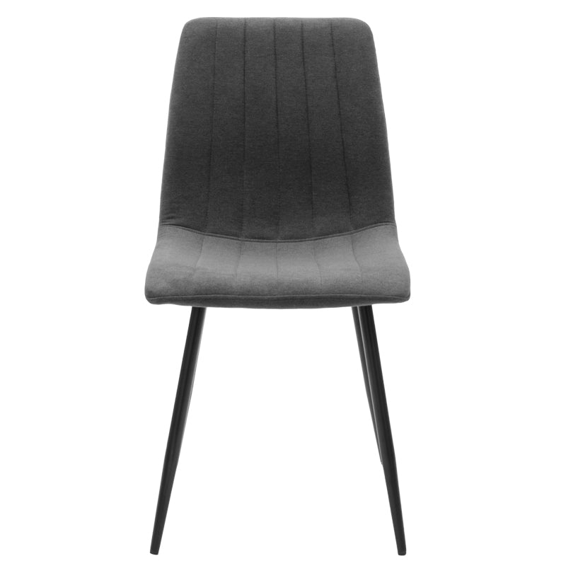 Noor pakoworld chair anthracite fabric - black metal leg 44x55x86cm