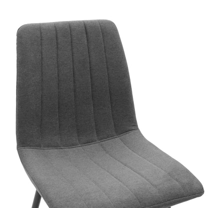 Noor pakoworld chair anthracite fabric - black metal leg 44x55x86cm