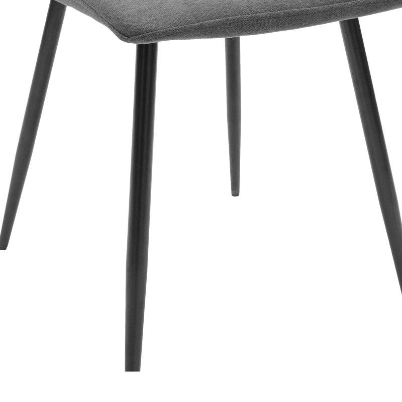 Noor pakoworld chair anthracite fabric - black metal leg 44x55x86cm