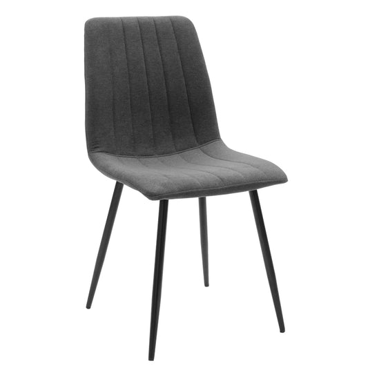 Noor pakoworld chair anthracite fabric - black metal leg 44x55x86cm