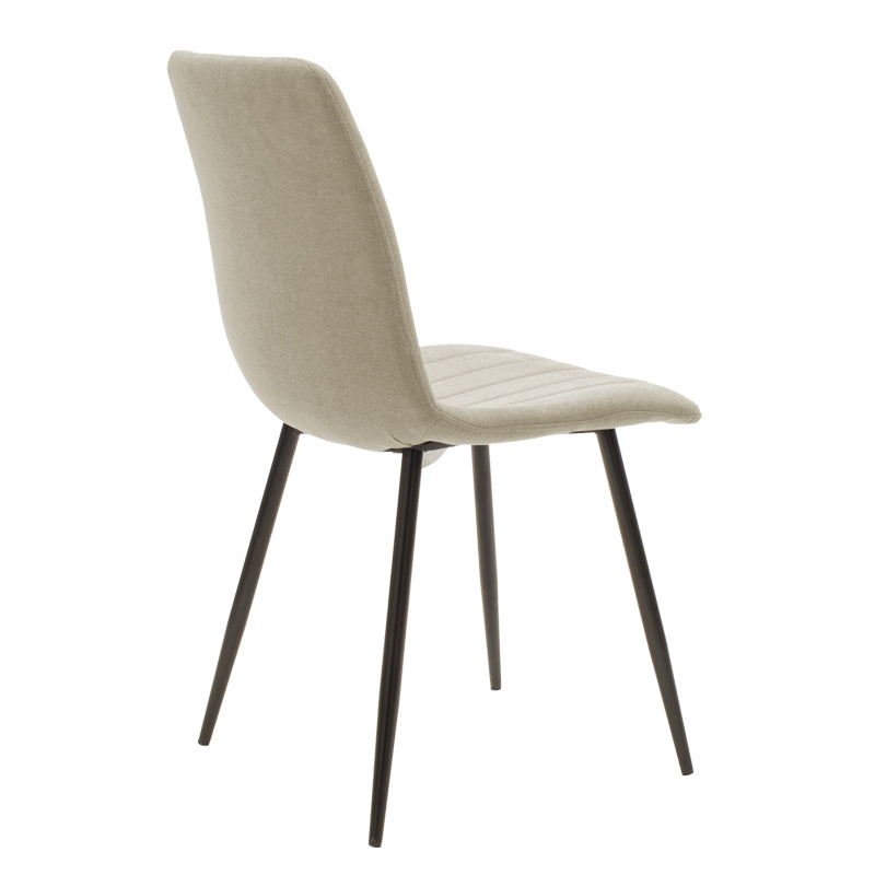 Noor pakoworld chair beige fabric - black metal leg 44x55x86cm