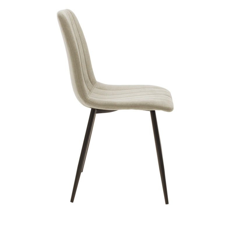 Noor pakoworld chair beige fabric - black metal leg 44x55x86cm