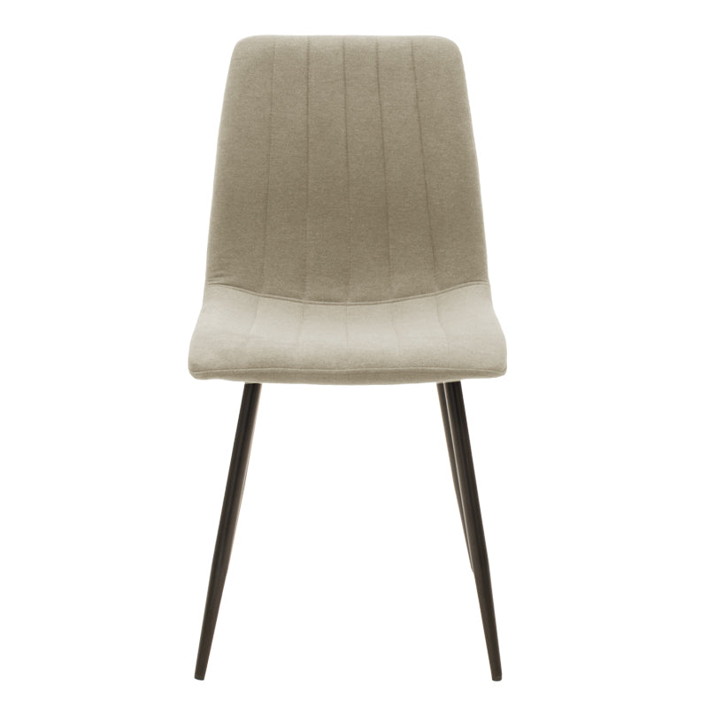 Noor pakoworld chair beige fabric - black metal leg 44x55x86cm