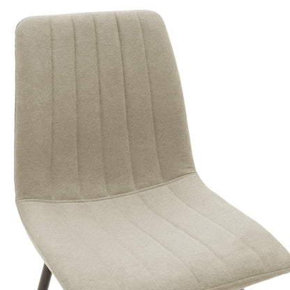 Noor pakoworld chair beige fabric - black metal leg 44x55x86cm