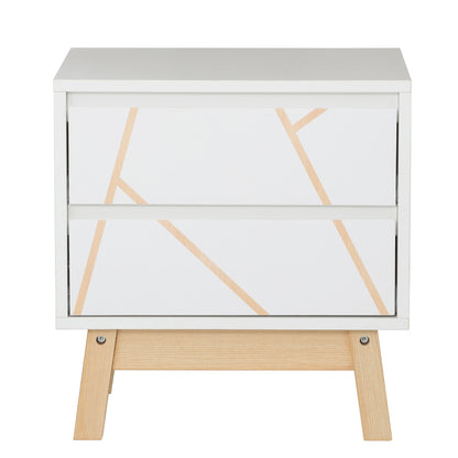 Aria pakoworld bedside table white-natural 45x35x47cm