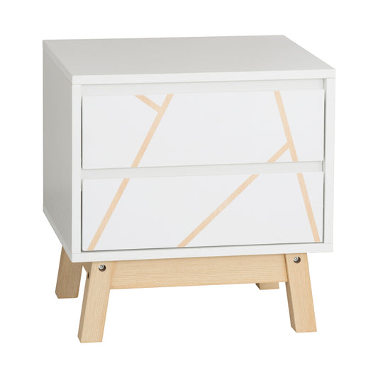 Aria pakoworld bedside table white-natural 45x35x47cm