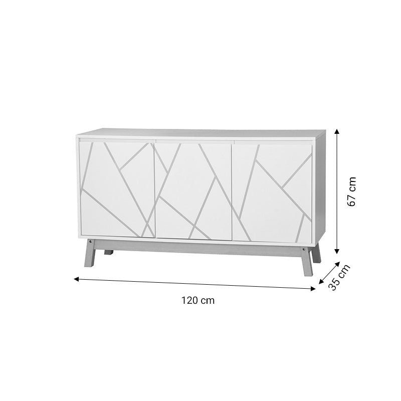 Aria pakoworld buffet white-natural 120x35x67cm