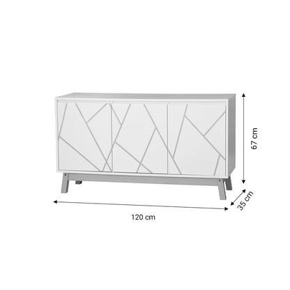 Aria pakoworld buffet white-natural 120x35x67cm