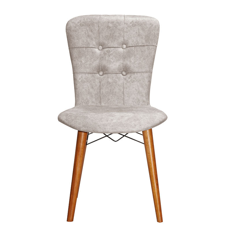 Chair Sonora I pakoworld fabric grey antique-walnut leg