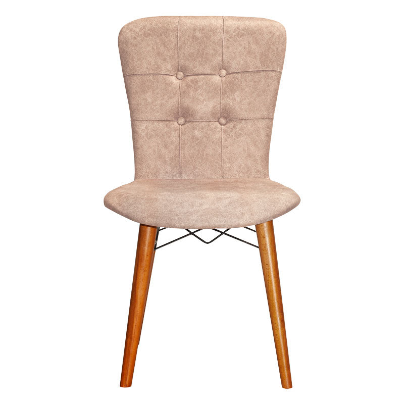 Chair Sonora I pakoworld fabric beige antique-walnut leg