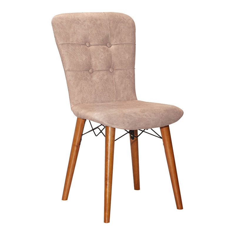 Chair Sonora I pakoworld fabric beige antique-walnut leg