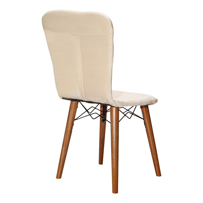 Chair Sonora I pakoworld velvet ivory-walnut leg