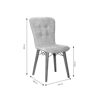 Chair Sonora I pakoworld velvet ivory-walnut leg