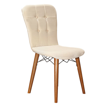 Chair Sonora I pakoworld velvet ivory-walnut leg