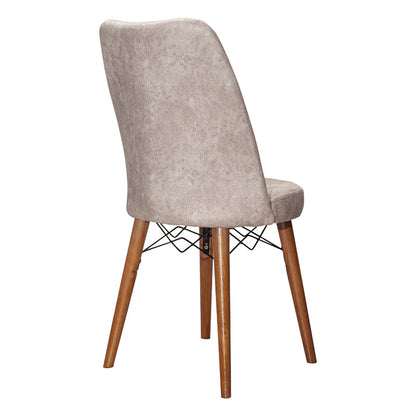 Chair Nevis I pakoworld ecru antique fabric-walnut leg