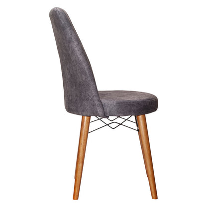 Chair Nevis I pakoworld anthracite antique fabric-walnut leg