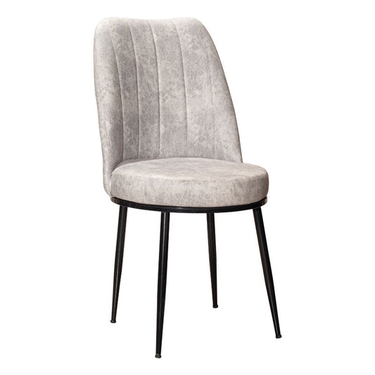 Chair Farell I pakoworld fabric grey antique-metal black leg