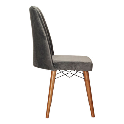 Vespera I pakoworld velvet chair gray-walnut leg