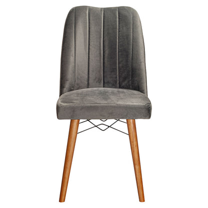 Vespera I pakoworld velvet chair gray-walnut leg