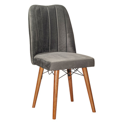 Vespera I pakoworld velvet chair gray-walnut leg