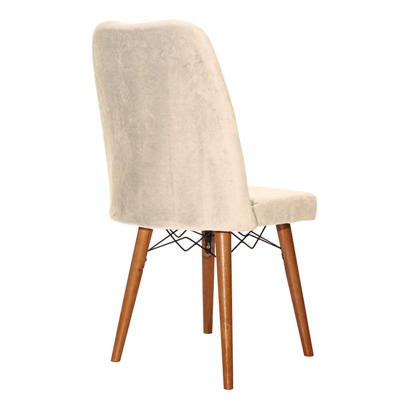 Vespera I pakoworld velvet chair ecru-walnut leg