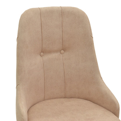 Elif  pakoworld fabric chair beige-walnut leg 46x50x97cm