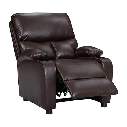 Armchair relax with cupholder Gartia pakoworld PU brown 79x94x102cm