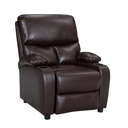 Armchair relax with cupholder Gartia pakoworld PU brown 79x94x102cm