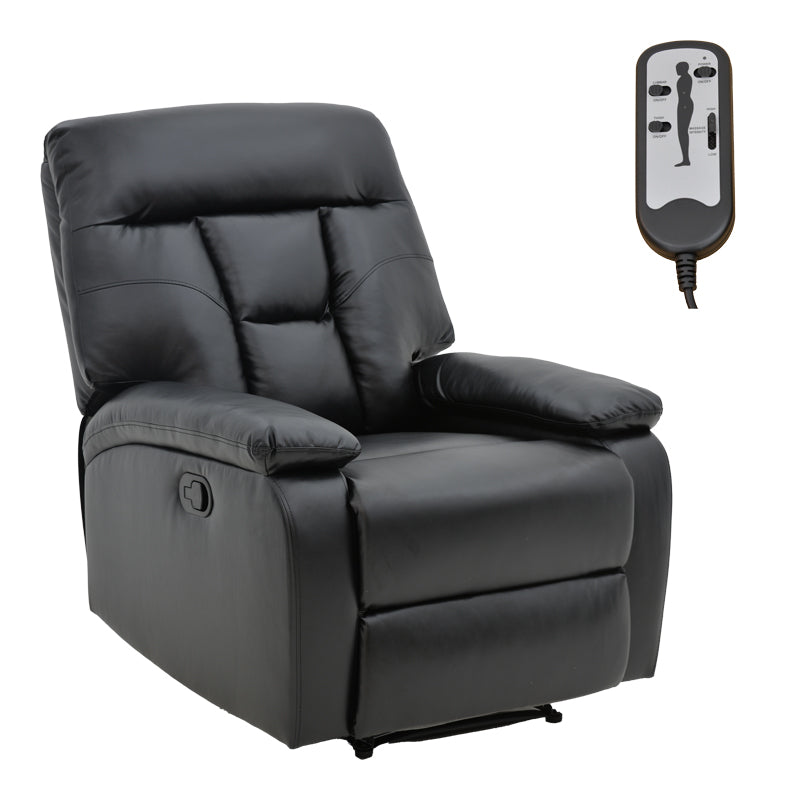 Armchair relax with massage mechanism Terpsi pakoworld PU black 80x94x102cm