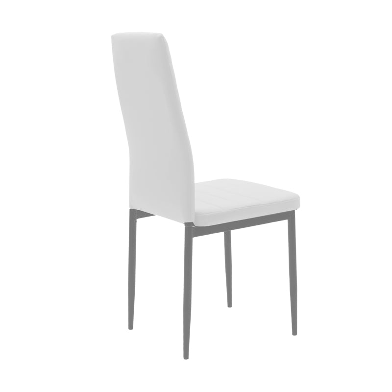 Chair Parker pakoworld metal-PU white-grey leg 42x48x98cm