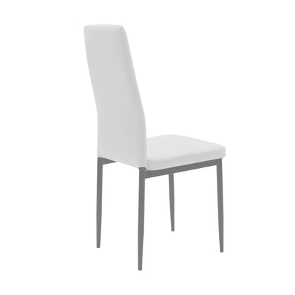 Chair Parker pakoworld metal-PU white-grey leg 42x48x98cm