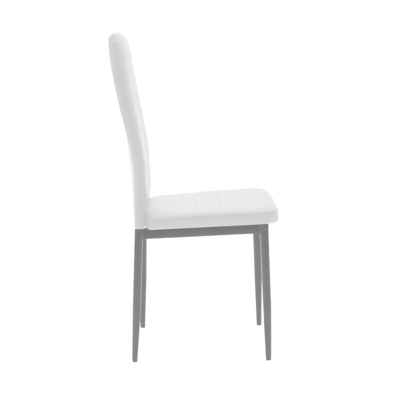 Chair Parker pakoworld metal-PU white-grey leg 42x48x98cm