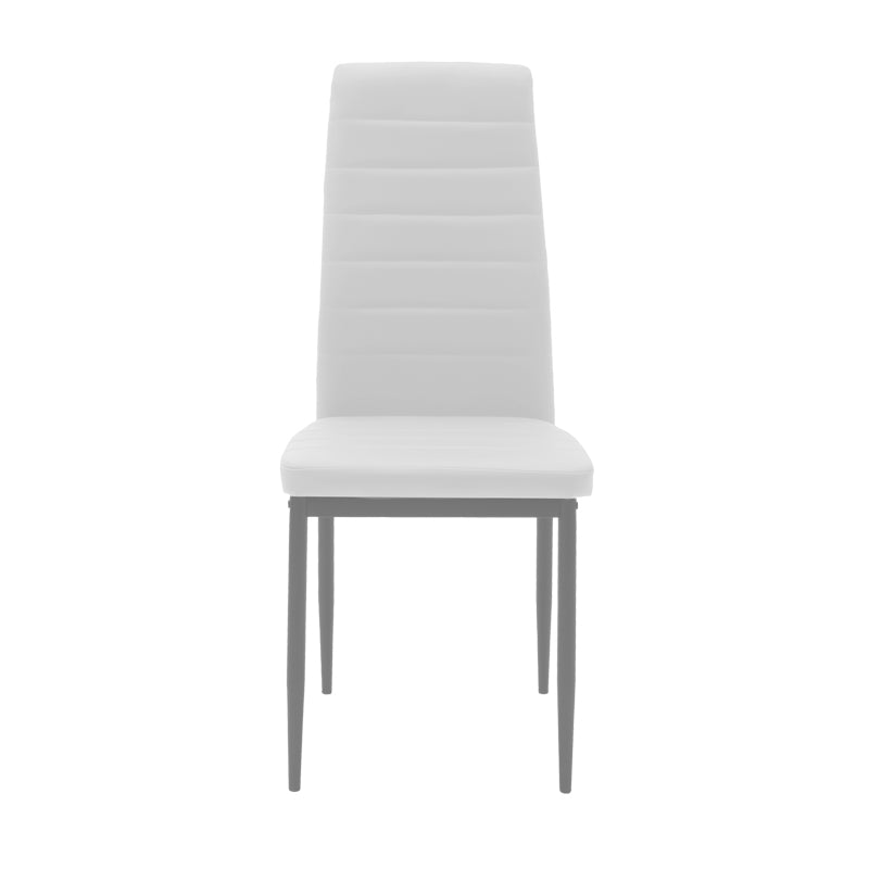 Chair Parker pakoworld metal-PU white-grey leg 42x48x98cm