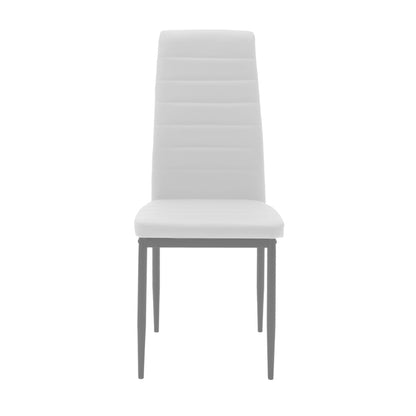 Chair Parker pakoworld metal-PU white-grey leg 42x48x98cm