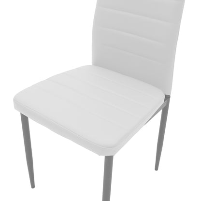 Chair Parker pakoworld metal-PU white-grey leg 42x48x98cm